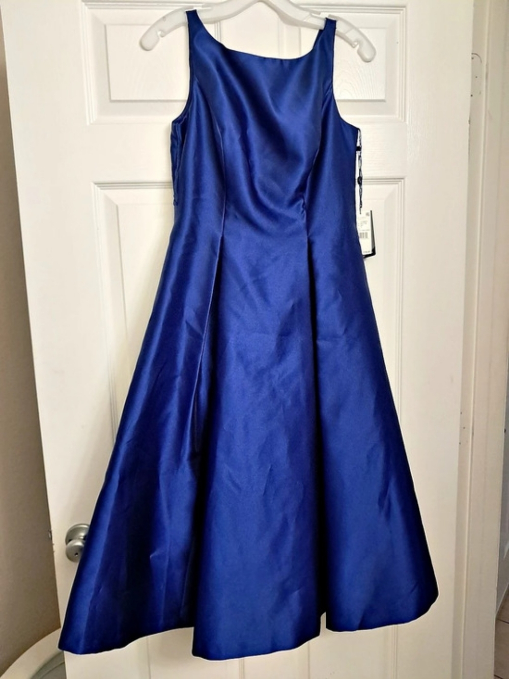Adrianna Papell Boat-Neck Fit & Flare Midi Dress Blue